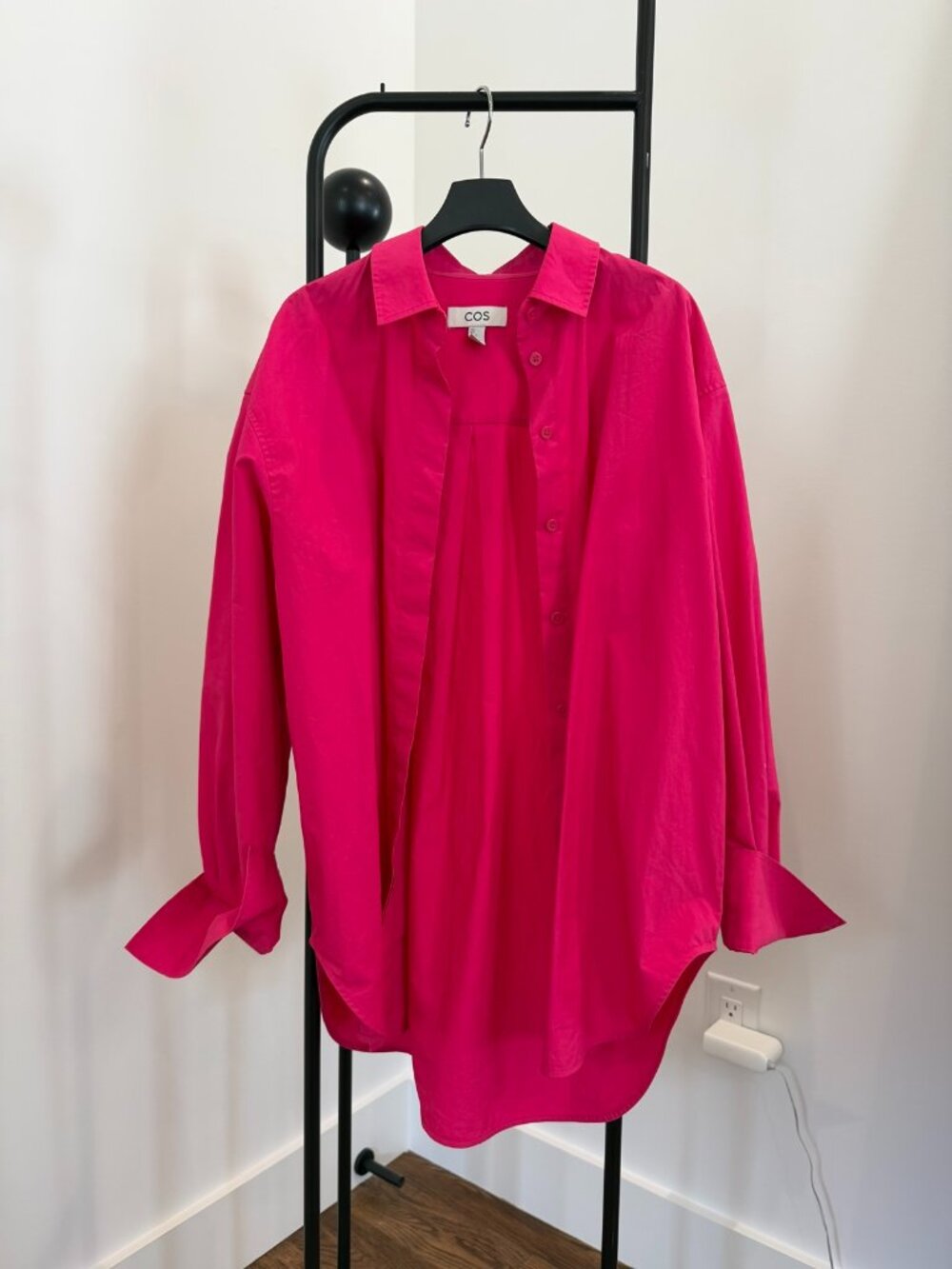 COS Hot Pink Oversized Cotton Button-Down Shirt – Women's US 4